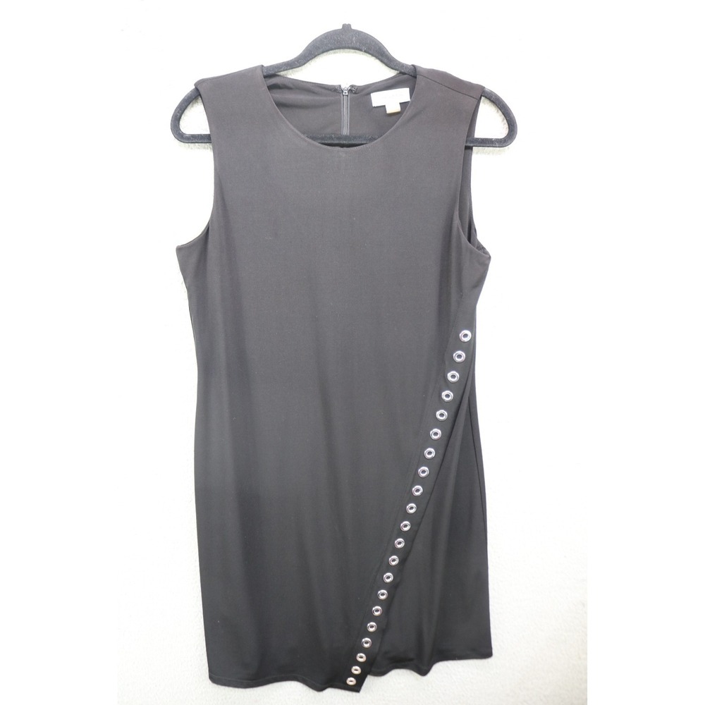 Calvin Klein Sleeveless Grommets Asymmetrical Dress-Large/Petite-Goth-Witchy